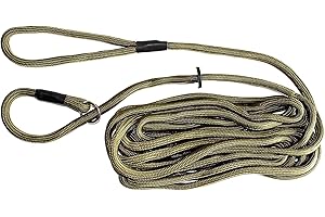 Dog & Field Training Lead For Dogs - 6 Metre Long Line Dog Lead, Super Soft Braided Nylon Rope. Extra Long Slip Lead For Dogs, For Recall & Gundog Training, Suitable for all Breeds (6m)
