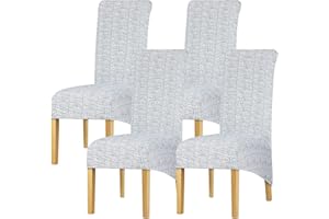 Leorate XL Size High Back Chair Covers Stretch Spandex Printing Chair Slipcover for Dining Room Banquet Home Decor Color-238 Pack of 4