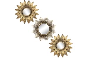 Kelly Miller Piccoli specchi rotondi per decorazione da parete, set di 3 – grandi accessori per la casa per camera da letto, soggiorno e sala da pranzo (BM012)