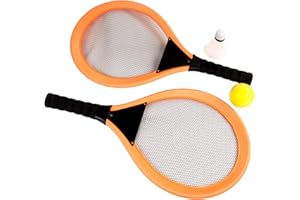 BLUE SKY - Set di 2 racchette con rete - Tennis e Badminton - Gioco di racchette - 042782 - Arancione - Plastica - 51 cm - Per bambini - Gioco all'aperto - Allenamento - Set - A partire dai 6 anni
