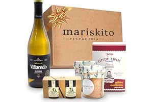 MARISKITO | Caja Regalo productos Gallegos Gourmet – Pack de Bonito del Norte, Mermelada de Pimiento Dulce y Picante y Botella de Vino – Lotes Navidad, Aniversarios, Celebraciones - La Mar de Bonito