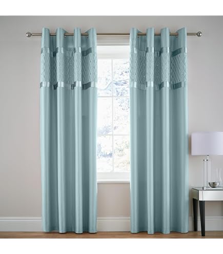 Catherine Lansfield Parure Taies D'Oreiller Pailletées - Bleu Canard, Effet Glamour Sequins, Lot De 2 Housses