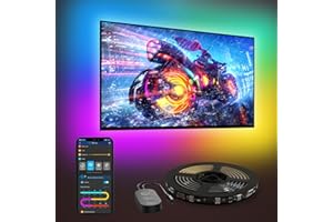 Govee TV LED Backlight, 3.8M RGBIC LED Strip Light for 55-65 inch TVs, Smart Lights with Bluetooth and Wi-Fi Control, Works with Alexa & Google Assistant, Music Sync, 219+ Scene Modes, Adapter Power