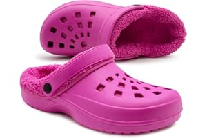 IMTY Womens Clogs Warm Fur Lined Thermal Garden Clogs Lightweight EVA Slip On Slippers Kitchen Nurse Indoor House Shoes Sandals