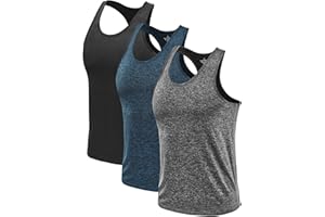 Ymmchy Men's Sleeveless Tank Tops Gym Vest Top Workout Y-Back Tanks Bodybuilding Vests Dry-Fit T Shirt 3 Pack