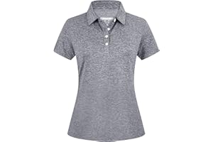 EKLENTSON Damen Poloshirt Kurzarm Funktions Polo Sommershirts Schnelltrocknend Sportshirt Casual Polohemd Tennis Golf Shirt