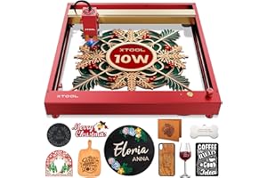 xTool D1 Pro Grabadora Laser Rojo - 60W CNC Grabadora y Cortadora Láser, 10W de Potencia de Salida, 24000mm/min, 0.08mm de Punto Comprimido Ultra Fino, Grabado Láser para Madera, Vidrio, metal