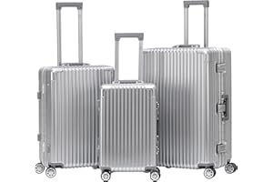 Flight Knight Premium Travel Suitcase - 8 Spinner Wheels - Built-in TSA Lock Lightweight Aluminium Frame, ABS Hard Shell Carry on Check in Luggage Highly Durable - Approved for Over 100 Airlines