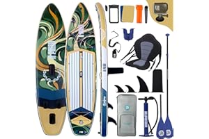 Niphean (Extra Grande) Tavola SUP Gonfiabile per 2+1 Persone/Famiglia, Stand Up Paddle Board con (Facile per Principianti) Ala Bilanciata, Custodia Impermeabile, SUP Gonfiabile Adulti, Idee Regalo