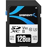 SABRENT Scheda SD 128GB v90, SDXC Card UHS-II, Memoria SD U3, per fotografi professionisti, video maker, vloggers per video i