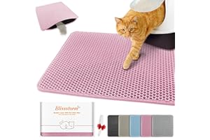Blissstorm Katzenklo Matte 30X30cm,Doppelschicht EVA Katzenstreumatte Wasserundurchlässig - Geruchsneutral mit Anti-Rutsch Katzenmatte Einfache Reinigung katzenklomatte für Alle Katzen