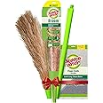 Scotch-Brite Floor Cleaning Kit Plastic Broom with Cloth Pochha - 2 Pieces, Green