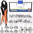 Glarks Heavy Duty Snap Fastener Pliers Snap Setter Tool with 70Pcs 20 Sets Stainless Steel Marine Grade Boat Cover Snap Button Fastener Kit for Repairing Boat Covers, Canvas, Tarp and Fabric
