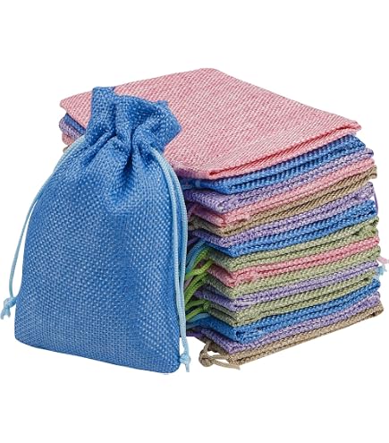 Lot De 30 Sachets En Toile De Jute Avec Cordon - 13x18 Cm, 3 Couleurs, Pour Calendrier De L'Avent, Cadeaux, Mariage, DIY - 9