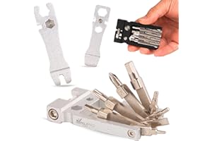 IMPALAPRO Multiherramienta bicicleta 20 en 1 ultraligera y compacta (117,5g) fabricada con aleación de Cromo-Vanadio (CRV) - Kit Herramientas Bicicleta MTB incluye tronchacadenas bicicleta (Gris)