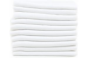 FENSILO Langes Coton Bébé - Lange Bébé en Mousseline De Coton (Lot de 10) - Made in EU - Lange Bebe Coton 70 x 80 cm - Super Doux et agréable - Les Langes Coton Bébé - Blanc