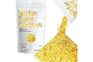 Hemway or Holographic Glitter Peinture Additif Chunky 1/40" 0.6mm pour l'émulsion Peintures à l'eau - Intérieur et Extérieur Mur, Plafond, bois, vernis, mat, brillant, satin, soie - 100 g / 3,5 oz