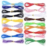 Elastic Threads, Coloured Elastic Cord, 18 Colours 90 Yards | Elastic Waxed Cord for Bracelets, Necklaces, Elastic Cords