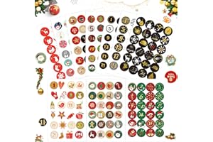 SUNSHINE SMILE 10 PCS Pegatinas de Navidad,Pegatinas de navidad para regalos,Pegatinas de Navidad Calendario,para Calendario de Advient,Pegatinas Decoraciones Navideñas,Números para Calendario de Adviento