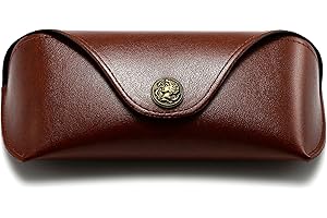 SUNGAIT Sunglasses Case for Men Women: Portable Leather Eyeglasses Case Hard Shell - Slim Case for Multiple Sunglasses