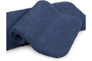 VANZAVANZU Tapis de Bain Antidérapant Paquet de 2 Tapis Salle de Bain Épaissi Tapis Sortie de Douche Absorbant Tapis de Sol Ultra Doux Tapis de Salle de Bain en Microfibre - 50 x 80cm (Bleu Marine)