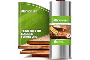 Nordicare Sealing Wood Oil for Outdoor Garden Furniture - Teak Oil for Garden Furniture - Suitable for All Outdoor Types of Wood, for Wood Exterior, Wood Protection - Easy to Apply (1 L)