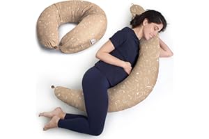 Niimo Coussin de Grossesse et d'allaitement XXL - Housse de Coussin Maternité 100% Coton, Distingué par Deux Prix en 2022, Lavable, Coussin d'allaitement
