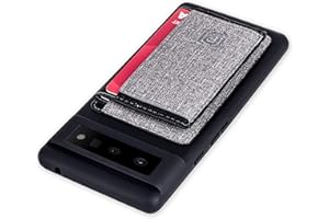 ‎DOCKEM Dockem Flip Etui-Portfel na Pixela 6 ze Zdejmowaną, Minimalistyczną Klapką Portfel na 4-5 Kart i Metalową Płytkę do Mocowania Magnetycznego: Obudowa z Płynnego Silikonu [Czarny/Szary]