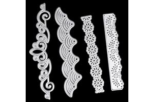 OOTSR 4 Pcs Troqueles de Corte de Encaje Plantillas, Troqueles de Metal Dies Corte Plantillas Estarcir para Tarjeta, Papel, Álbum Scrapbook, DIY