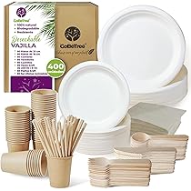 Whaline Platos De Papel De Navidad Platos Desechables Redondos Vintage