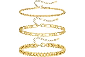 MUCCA 2/3Pcs Mens Bracelets Adjustable Sterling Silver Bracelet S925 Bracelet for Men Stackable Cuban Link Figaro Rope Paperclip Silver Bracelet Set Birthday Gifts for Men