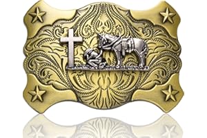 BBOTEN Western Cowboy Belt Buckle for Men Women, Celtic Cross Religious Horse Horseshoe Belt Buckles