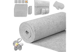 YSWOVUO Rotolo di Feltro 30cm×300cm×3mm, Feltro per Lavoretti, Felt Artigianale per Borse in Felt Cucito, Runner da Tavola, Felt per Tessuti Patchwork Cucito Fai da Te, Grigio