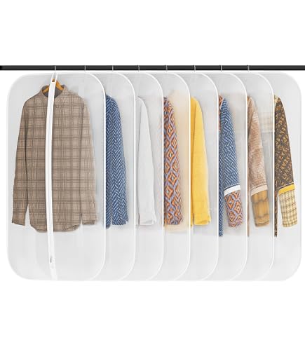 6 Sacchetti Porta Abiti Lunghi Trasparenti – Antipolvere E Impermeabili Con Chiusura Lampo – 60x120 Cm – Ideali Per Abiti Da Sera, Cappotti E Vestiti