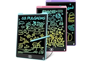 3 Packs 12 Pulgadas Tableta Escritura LCD, Electight Tablet Escritura Pantalla Colorido Infantil, Juguetes Educativo Niños con Borrable y Bloqueo Función, para el Hogar, Escuela, Azul+Rosa+Morado