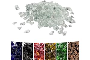 Teamson Home 4 Kg Rocas de Lava para Braseros de Gas, Cristal de Fuego Templado, Seguro para Estufas de Gas de Jardín Exterior, Transparente