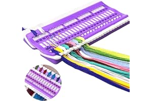 PENMOL 50 Positions Cross Embroidery Thread Organiser with 4 Code Cards Plastics Purple Great for Cross Stitch Thread Organiser DIY Crafts Sewing Quilting Needlework