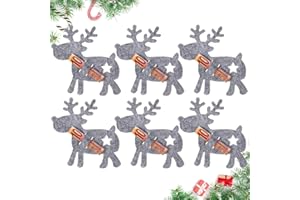 Hestya 6 Weihnachten Geldgeschenke Set mit 6 Weihnachts Rentiere Filzdekorationen Geldverpackung für Weihnachten Rentier aus Filz Lustige Verpackung Weihnachtsdeko zum Verschenken für Geld(Rentiere)