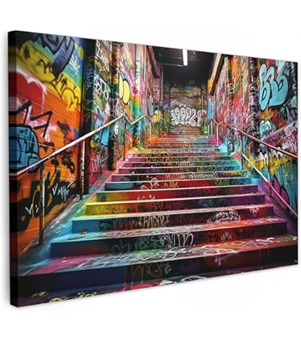Faultier Graffiti Poster 90x60cm Mit Schwarzem Rahmen - Streetart Wandbild