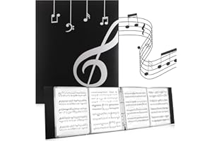 JIANTA Cartella per Spartiti A4, Espansione a 4 Pagine, Capacità di 60 Pagine, Raccoglitore Porta Spartiti Musicali da 8,5x11 Pollici, Cartella per Coro Scrivibile