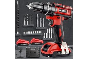 Akkuschrauber, BETENST Akku Bohrmaschine 21V, Akku Bohrschrauber 42Nm mit 2 Akkus 2.0Ah, 25+3 Drehmomentstufen, 2 Gang, 10mm Bohrfutter，LED Licht, 30tlg Zubehöre Set für Haus Garten DIY Projekt