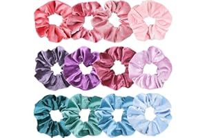 ‎KAVYA Kavya Haargummis Mädchen Scrunchies Samt, Haargummi Damen Niedlich Haarbänder Mädchen Elastische Zopfgummis Damen 12 Stück Weich Haarschmuck