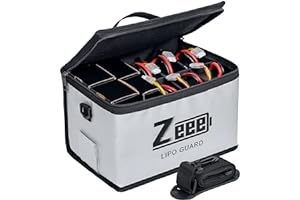 Zeee Lipo Safe Bag Sac Ignifuge Sac de sécurité avec 10 Emplacements de Stockage Grande Capacité Pochette de Stockage des Batteries Lipo (270 x 170 x 170 mm)