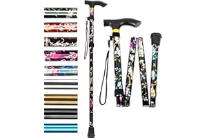 HATAF® Walking Stick, Folding Walking Sticks for Women, Adjustable Folding Walking Sticks for Men, Mobility Aids walking stick rubber ends, Folding walking sticks for ladies