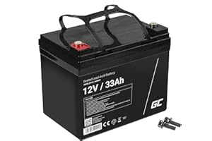 GREEN CELL PRO GreenCell® Rechargeable Batterie AGM 12V 33Ah accumulateur au Gel Plomb Cycles sans Entretien VRLA Battery étanche | Photovoltaïque | Caravane Energie Solaire Batterie Voiture | Fauteuil Roulant