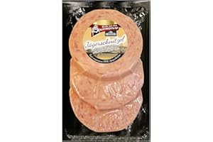 MEISTER'S Jägerschnitzel frisch vom Metzger | DDR Wurstspezialität zum Braten und als Wurst zum Grillen | Jagdwurst als Schnitzel für Pfanne, Grill & Mikrowelle | 300g