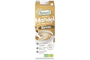 ‎NATUMI Natumi Bio Mandeldrink Barista, 8 x 1L - Laktosefrei, Zuckerfrei, biologisch, vegan, aus europäischen Mandeln, milchfreie Alternative