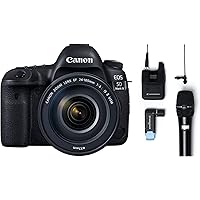 Canon EOS 5D Mark IV 30.4 MP Digital SLR Camera (Black) + EF 24-105mm is II USM Lens Kit + Sennheiser AVX-Combo SET-4-US Digital Wireless Microphone System