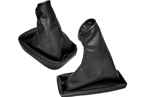 Aerzetix - C57835 - Cuffia soffietto per leva del cambio e freno a mano - compatibile con Opel Meriva A dal 2003 al 2010 - colore: nero - in pelle sintetica