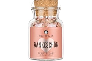 ‎ANKERKRAUT Ankerkraut "Dankeschön" Anlass-Geschenk, Rosa Bergsalz grob zum Verschenken, Geschenk für Freunde und Familie, Gewürz, 165 g im Korkenglas